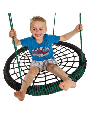Nest Swing ‘Oval’ with adjustable Ropes  (sensory swing) - Black/Green